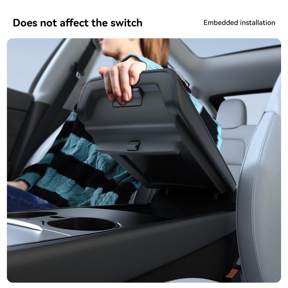 Magnetic Center Console Hidden Storage Box For Tesla Model 3 Y Armrest Hidden Organizer For Tesla 2025-2025 Hidden Storage Box