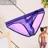La Transparent Sexy Underwear Micro Mesh Pants Lingerie Elephant Briefs [Heureux Joie] Men's See-Through Men's (XL, PURPLE)