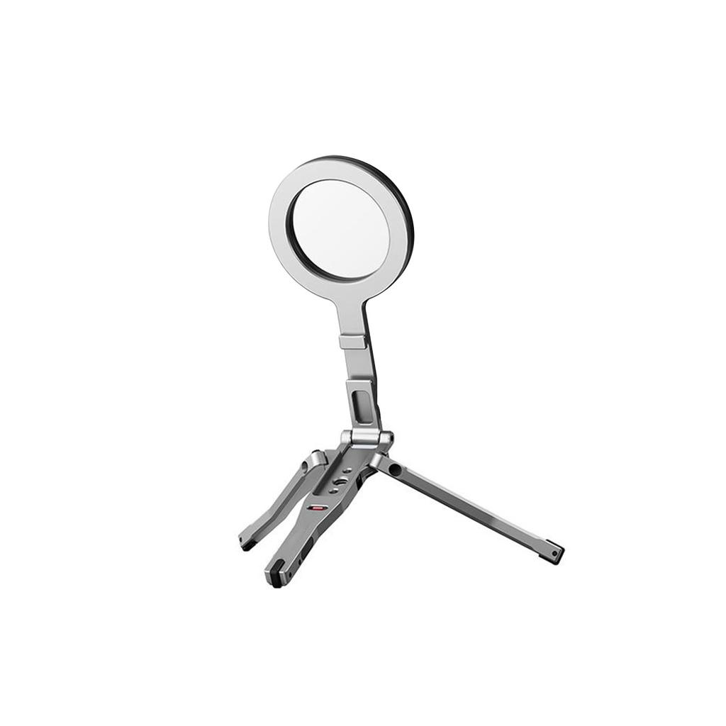 Magnetic Pocket Size Phone Tripod Phone Stand Aluminum Alloy Phone Holder with Folding Hook and 1 4in Screw Hole