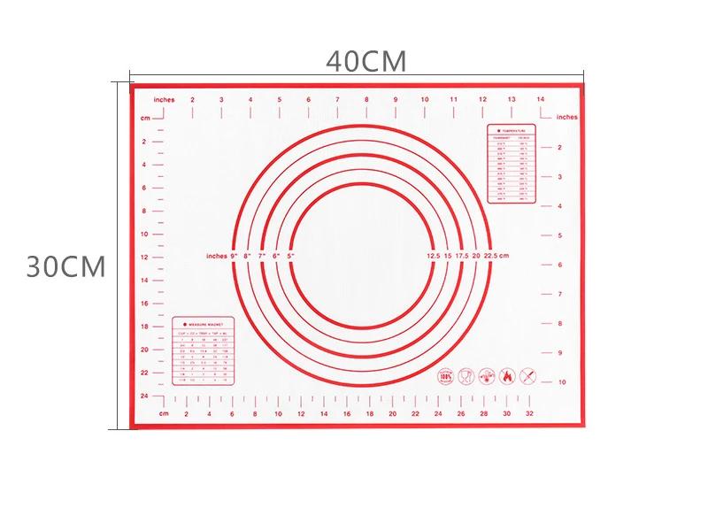 Silicone Baking Mat Rolling Dough Mat Kneading Pad Non-stick Silicone Pastry Mat Pizza Dough Liner Kitchen Baking Accessories