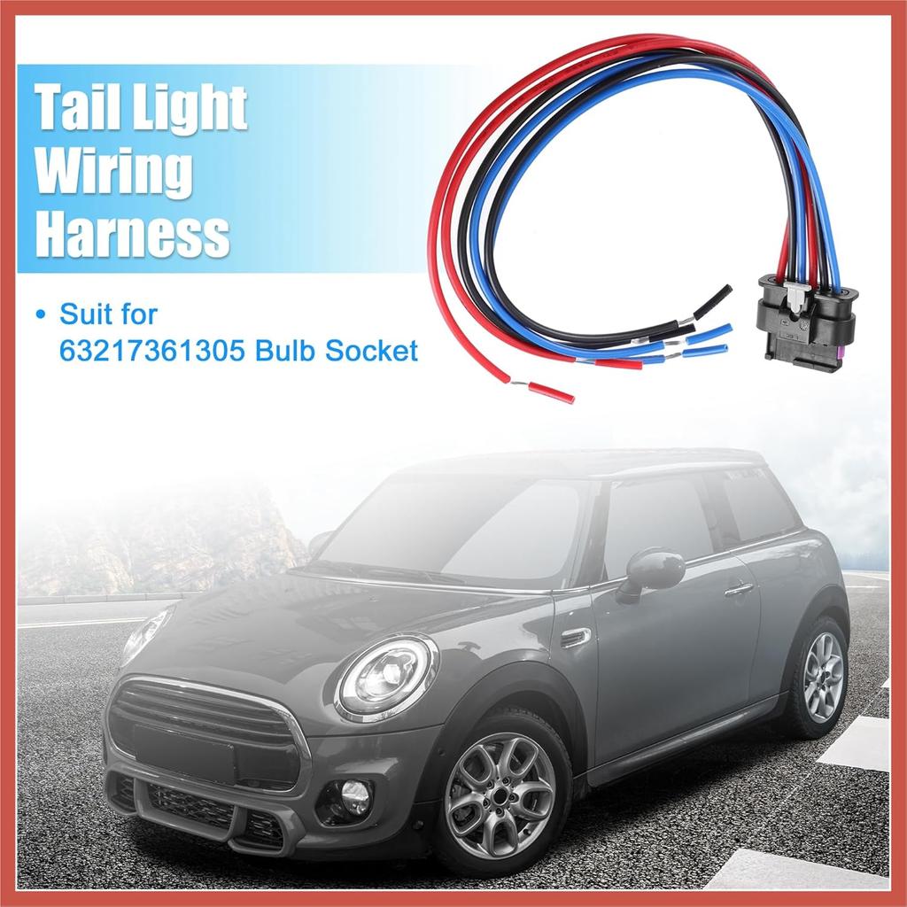 ACROPIX Tail Light Wiring Harness for Mini Cooper F55 F56 F57 Tail Lamp Connector Harness Bulb Socket Harness Connector 63217361305 Tail Light Wire
