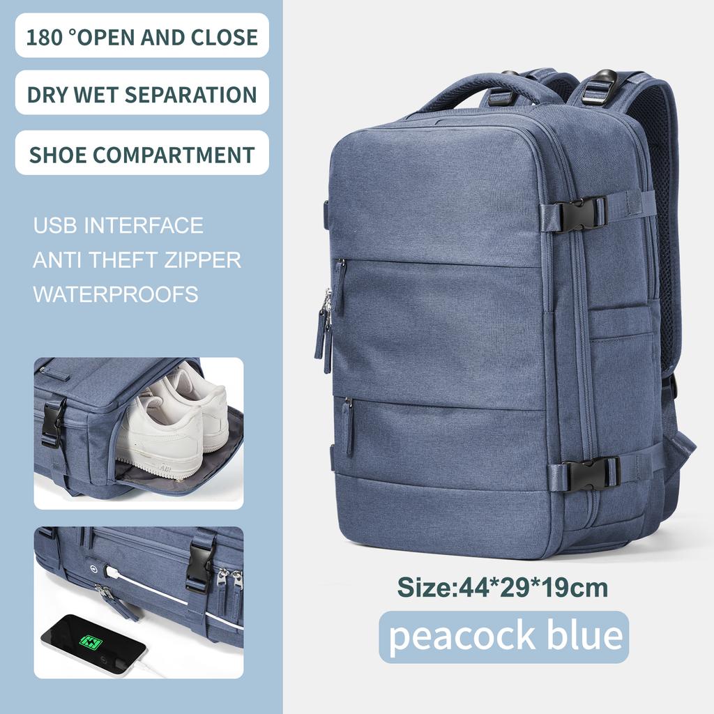 Men's Backpack Versatile Commuting Business Waterproof Backpacks Laptop Bag Large-Capacity Carry On Luggage Travel Backpack
