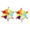 2 Pcs Rainbow Plush Flying Disc Dog Toy Interactive Sound Toy Outdoor Training Game Dog Chew Toy for Small Large Dogs