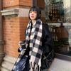 Black and White Plaid Scarf for Women in Winter British Classic Plaid Imitation Cashmere Korean Version Versatile Warm New Trend