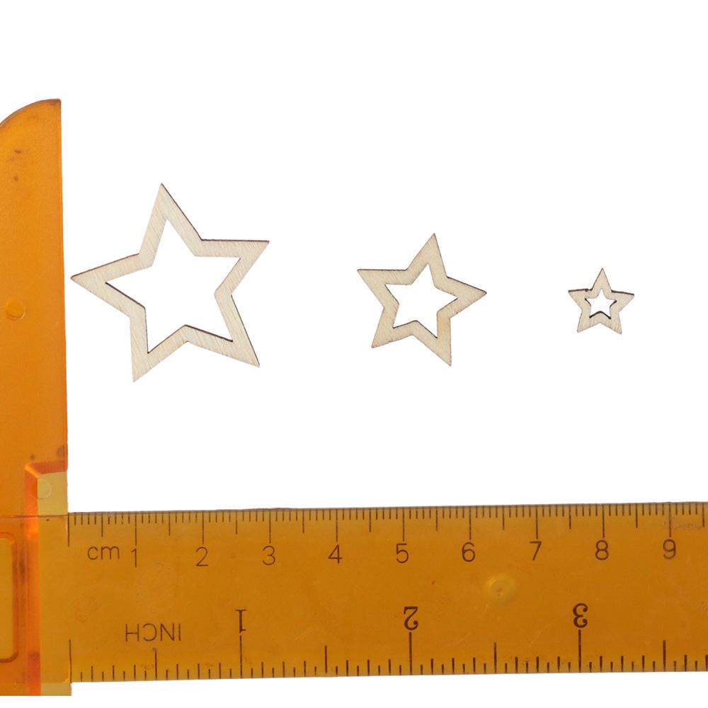 100pcs Star Shape Hollow Star Shape Wood Pieces Density Board Hollow Wooden Embellishments Ornaments 3 Sizes Wooden Color