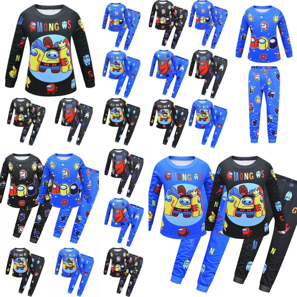Among Us Zestaw Piżamy Koszulka z Długim Rękawem dla Dzieci Miękka Oddychająca Bielizna Nocna