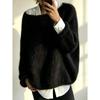 Women S Loose Pullover Knit Sweater Fall Winter Solid Color Casual Top