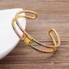 AIBEF New Fashion 8 Styles Punk Copper Zircon Bracelet for Women Crystal Open Cuff Bangles Accessories Jewelry Gift Dropshipping