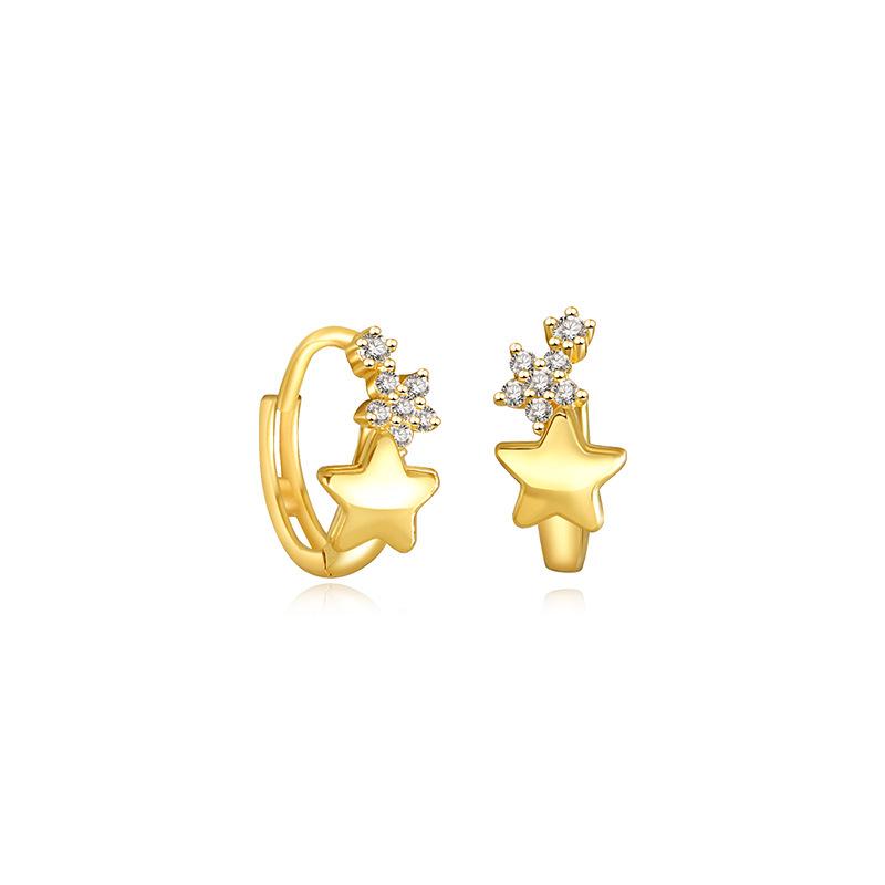 Gemini 18k Gold-Plated Sterling Silver Star Earrings for Women 18k Gold Pair