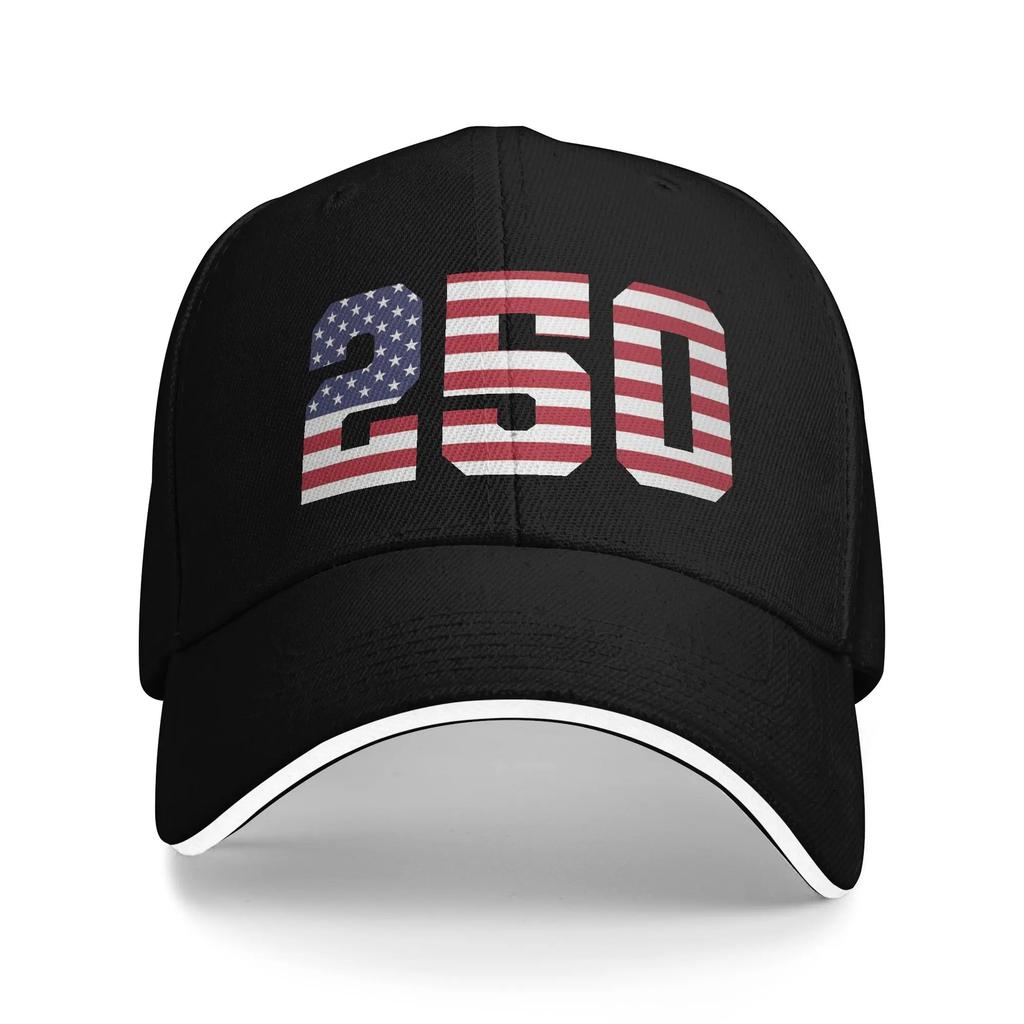 USA 250 Potisk Čísel Baseballová Čepice Nastavitelná Bavlna Ležérní Trucker Kšiltovka Dospělí Sportovní