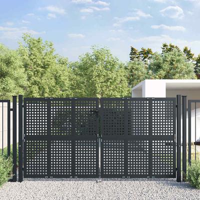 Vidaxl Garden Gate, Anthracite, 300X125 Cm, Steel