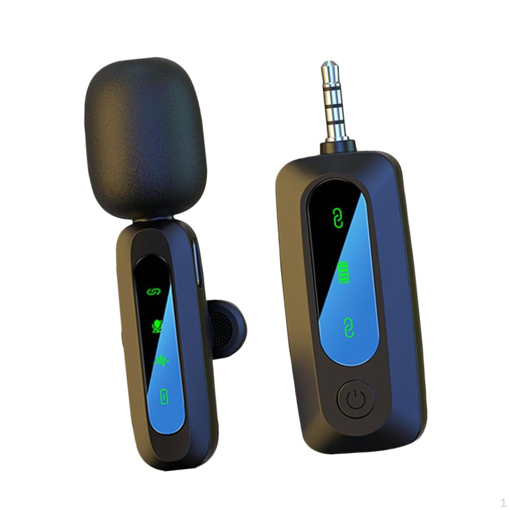 Lavalier Microphone with Receiver Lapel Mic for Vlog Video Recording Speaker