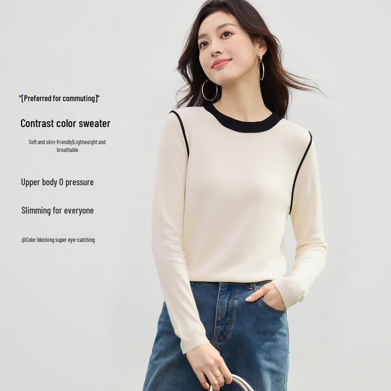

Color-block Mock Two-Piece Knit Top One Size F(170/88A)