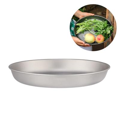 Lixada 700ml /500ml/350ml/200ml Titanium Plate Ultralight Dinner Fruit Plate Frying Pan for Outdoor