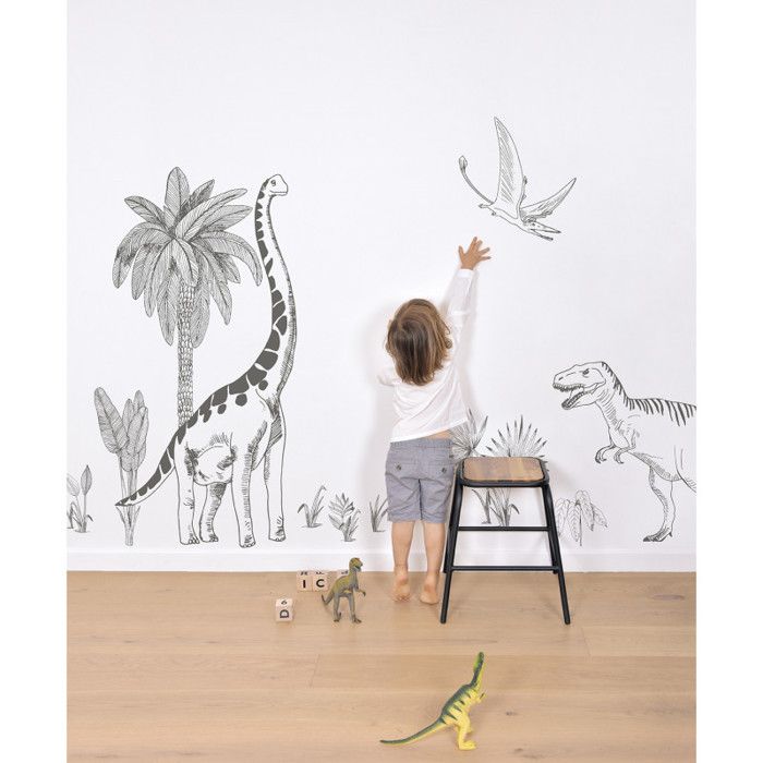 Sticker Lilipinso dinosaure et palmier 64 x 130cm