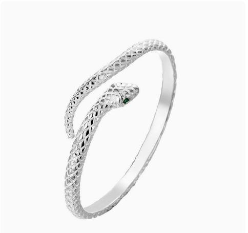 Schlangendesign Offenes verstellbares Armreifarmband für Damen Modeschmuck