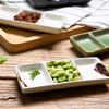 Seasoning Dish 3 Grids Snack Bowl Ceramic Dinner Plate Dipping Dishes Seasoning Plate Soy Sauce Dish Vinegar Dishes Snack Tray