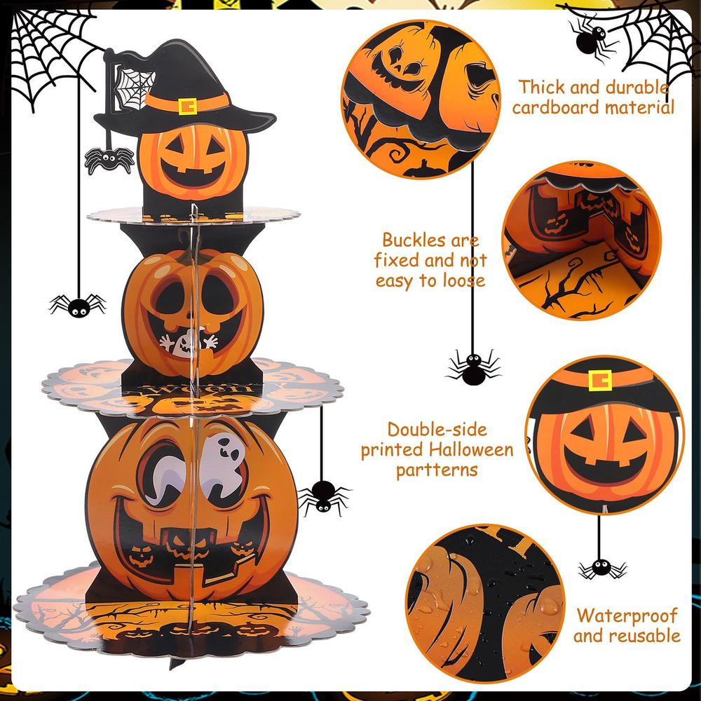 

Тыква Хэллоуин Кекс Стенд Украшение 3 Яруса Хэллоуин Вечеринка