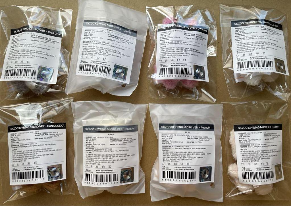 [USED] SKZOO KEYRING MICRO Ver. Complete Set of 8 JYP Official