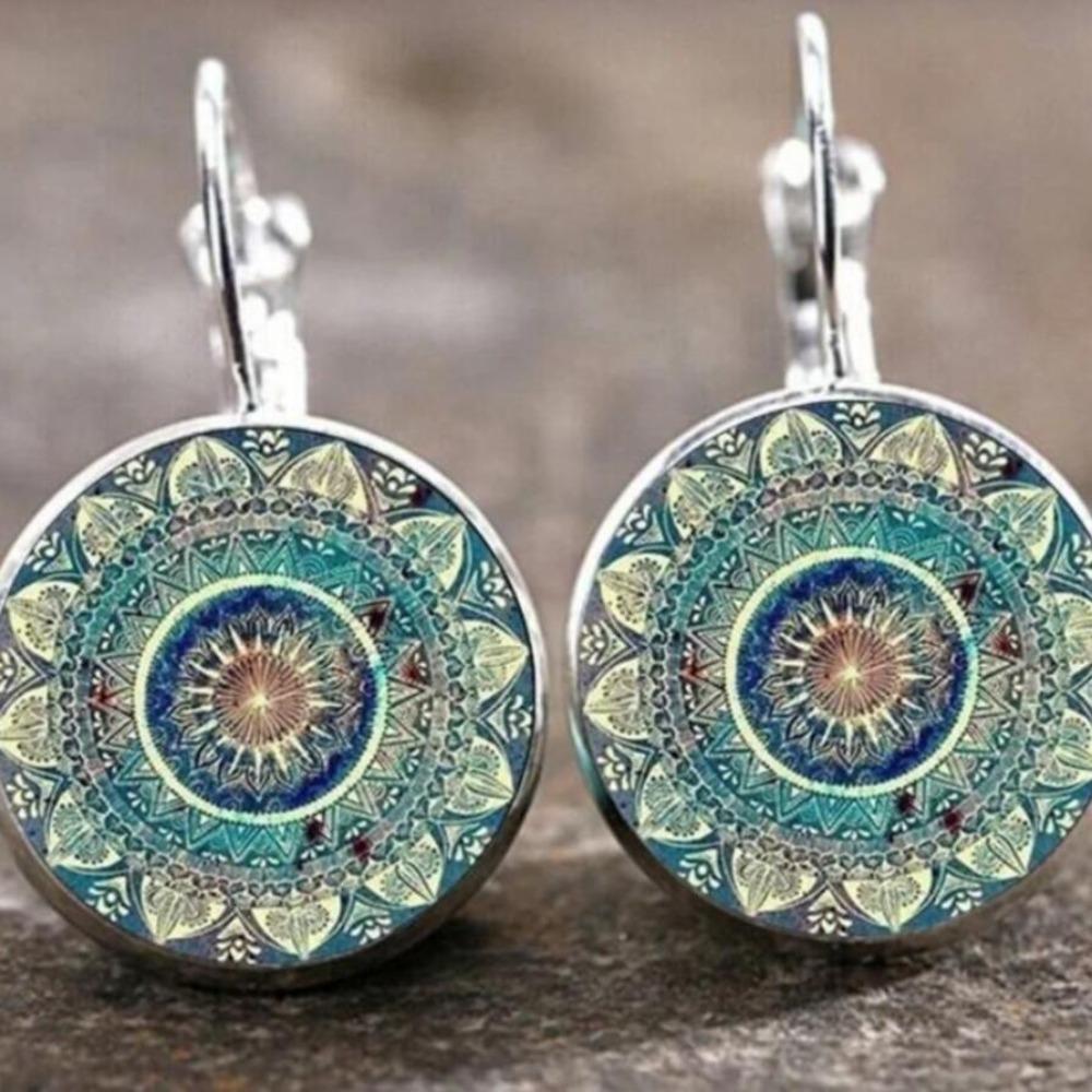 Hong Kong Charm Flower Earrings Bohemian Ear Clips Trendy Artistic Hoop Earrings