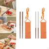 / Separate Stainless Steel Wooden Chopsticks Reusable Travel Foldable with Pouch