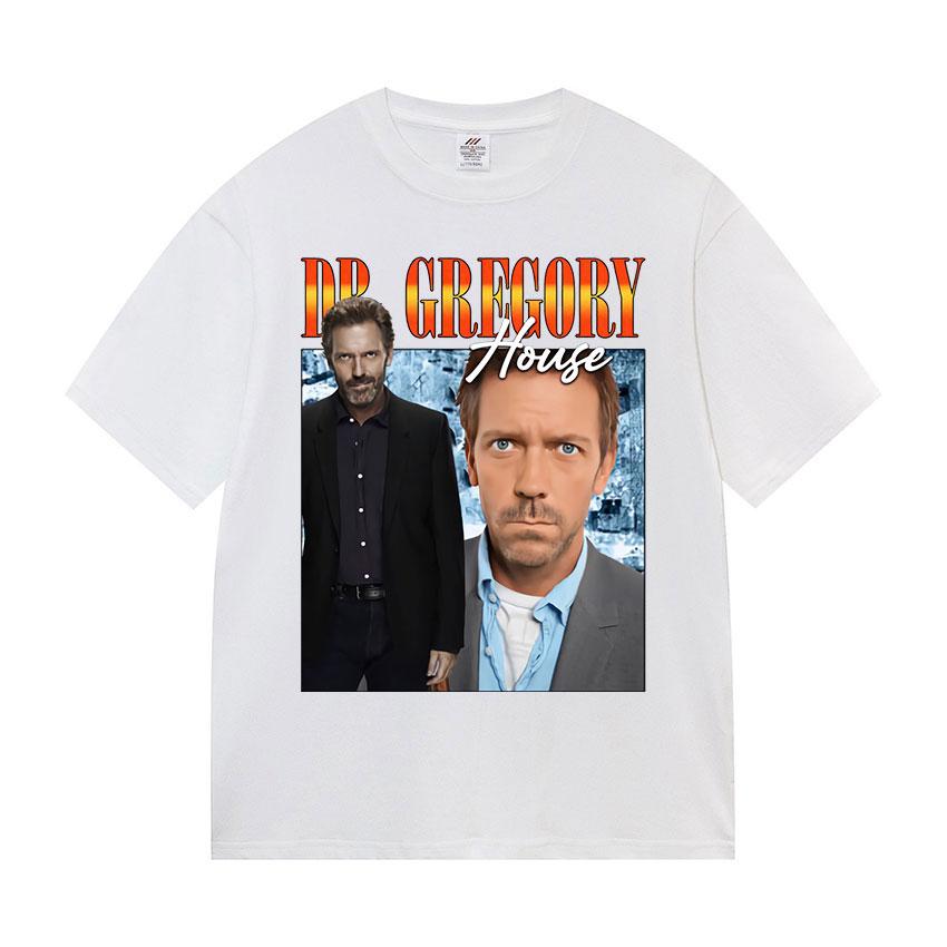 90s Vintage Dr Gregory House Graphic T Shirt Mens Fashion Harajuku Short Sleeve Tshirts Summer Clothing Unisex Cotton Tshirt