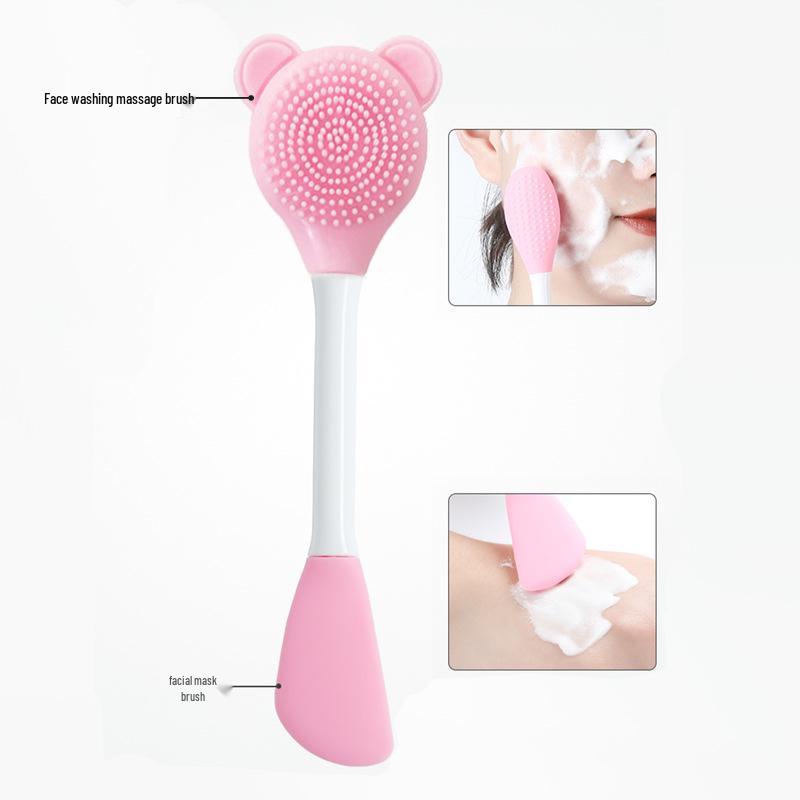 Bear-Shaped Double-Headed Cleansing and Makeup Brush Tool