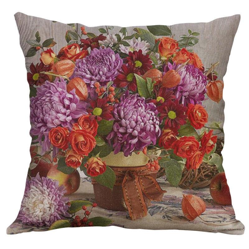 Vintage Flower Cotton Linen Cushion Cover Soft Decorative Pillow Case For Home Comfort