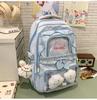 Schoolbagins Style High-value Student Schoolbag Female Korean College Style Two-piece Backpack Ballet Style Lace Make-up Bag