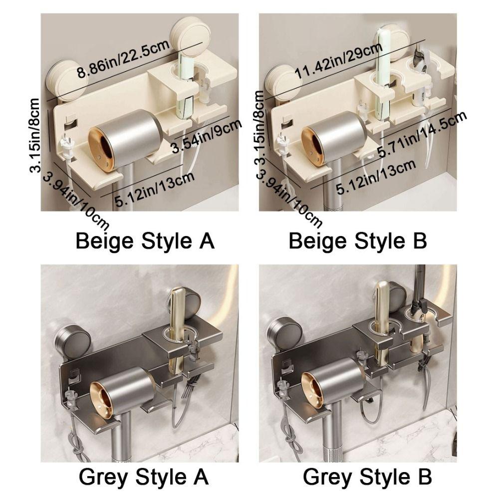 Aluminum Zinc Zinc Alloy Hair Dryer Storage Rack Punch Free Hair Blow Dryer Holder  for Household