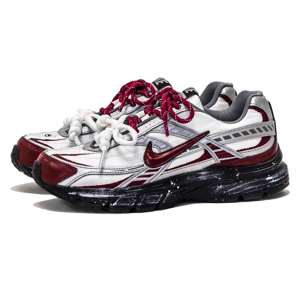 Nike Initiator Leder, Textil Abriebfest Rutschfest Niedrig geschnitten Freizeit Laufschuhe Herren Schwarz Rot IO7609-101(Team901-)