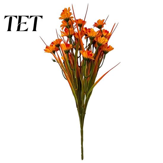 UV Resistant Fake Plants Fall Artificial Flower with Eucalyptus Leaf, Lifelike Faux Plants, Non Wading for Autumn Thanksgiving Harvest Festival