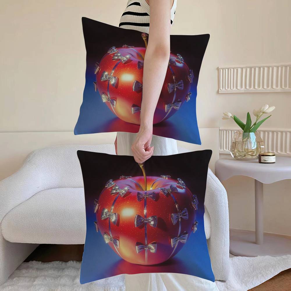 Christmas Apple Pillow Case Sofa and Living Room Decorative Cushion Covers Dust-proof and Mite-proof Invisible Zipper
