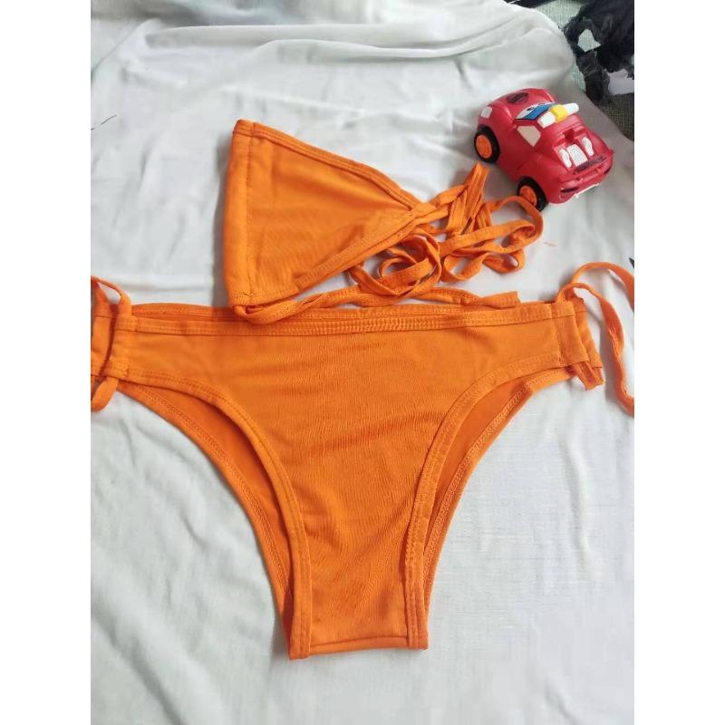 

Swimsuit bikini swimsuit sexy 1 color candy color bikini swimsuit average size can be worn to 90-150 оранжевый
