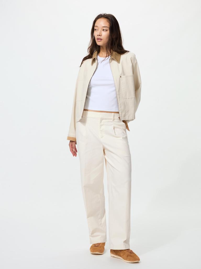 Uniqlo Japan Cotton Tuck Wide Pants