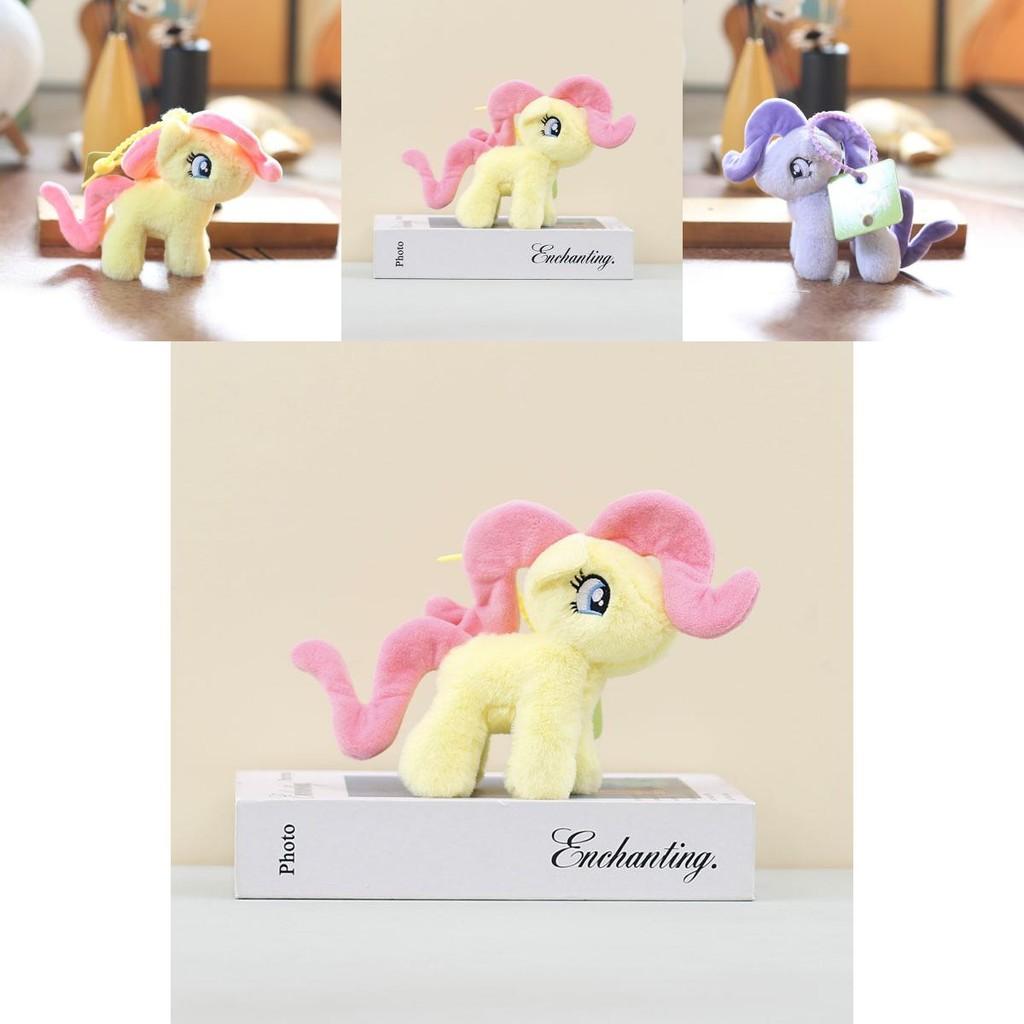 Weiches Kurzes Plüsch Pony Schlüsselanhänger Buntes Stofftier Perfekt für Taschenzubehör