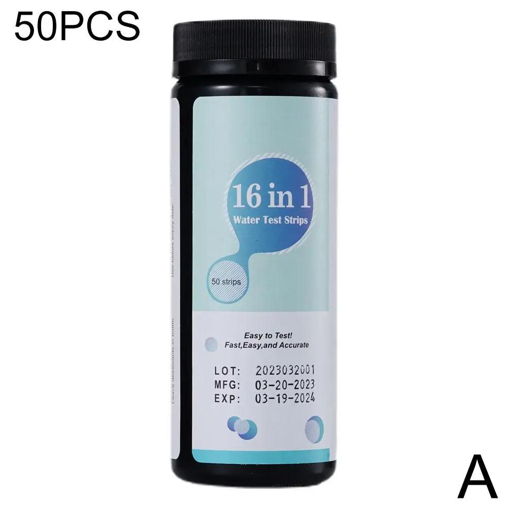 

50/100 шт 16 в 1 набор для тестирования питьевой воды, тест-полоски для определения жесткости pH, хлора, железа, нитрата, нитрита, лаборатория для тестирования спа C8U1