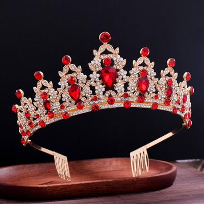 Kristall Strass Krona Lyxig Barock Vintage Brudkrona Hårprydnad Krona Diadem Krona Diadem