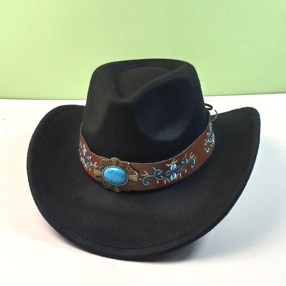 Adjustable Cowgirl Hat Shapeable Wide Brim Western Hat Trendy Cowboy Hat  for Men and Women