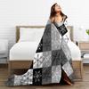 Black And White Snowflake Christmas Blanket Soft Warm Flannel Throw Blanket Cover for Bed Living room Picnic Travel Home Sofa