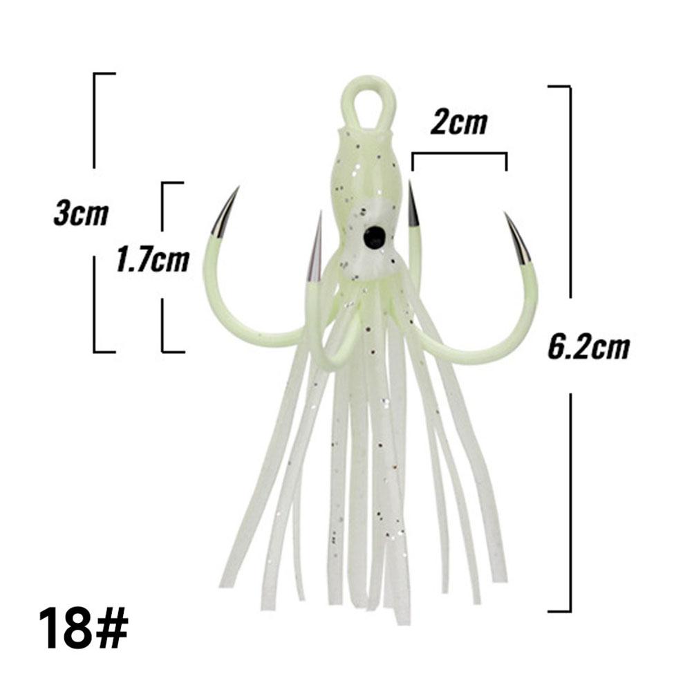 5pcs Squid Skirts Fishing Lures With Hooks Octopus Artificial Bait Fishing Jigs Luminous Fishing Hooks