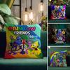 RRainbow FriendsS Cartoon Kissenbezug Natürlicher Leinen Kissenbezug Doppelseitiger Druck Dekorative Sofakissenhülle Heimdekoration Geschenk
