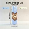 1PC Two Layered Heart Outline 750ml Color Plastic Sports Water Bottle Leakproof Flip Straw Lid Suitable for Sports Office Home Use