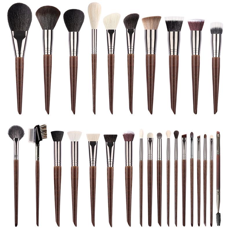 Professional Animal Hair Makeup Brush Set Complete Soft Bristles for Eyeshadow Lip Foundation Beginner Use