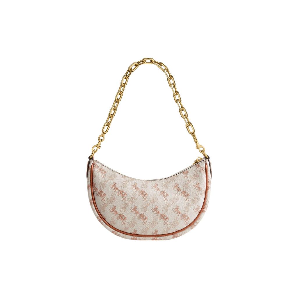 Coach Mira 23 Horse And Carriage Print Coated Canvas And Leather Crossbody Bag Medium Women Bags Chalk Polished-Amber CM584-B4TXF