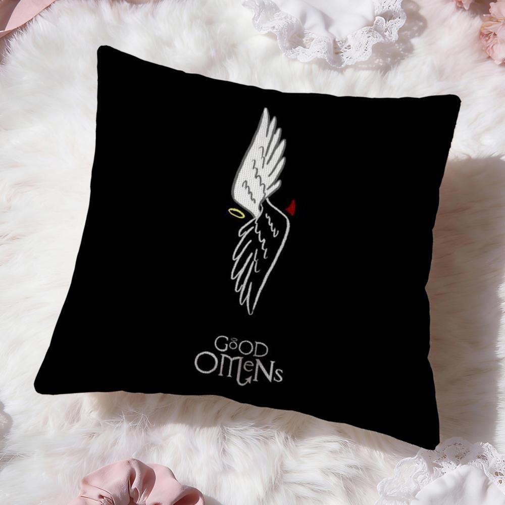 Tv G-Good Omens Cushion Cover Premium Comfort Reversible Pillow Cove -Two in One Design for Any Room & Car Interior