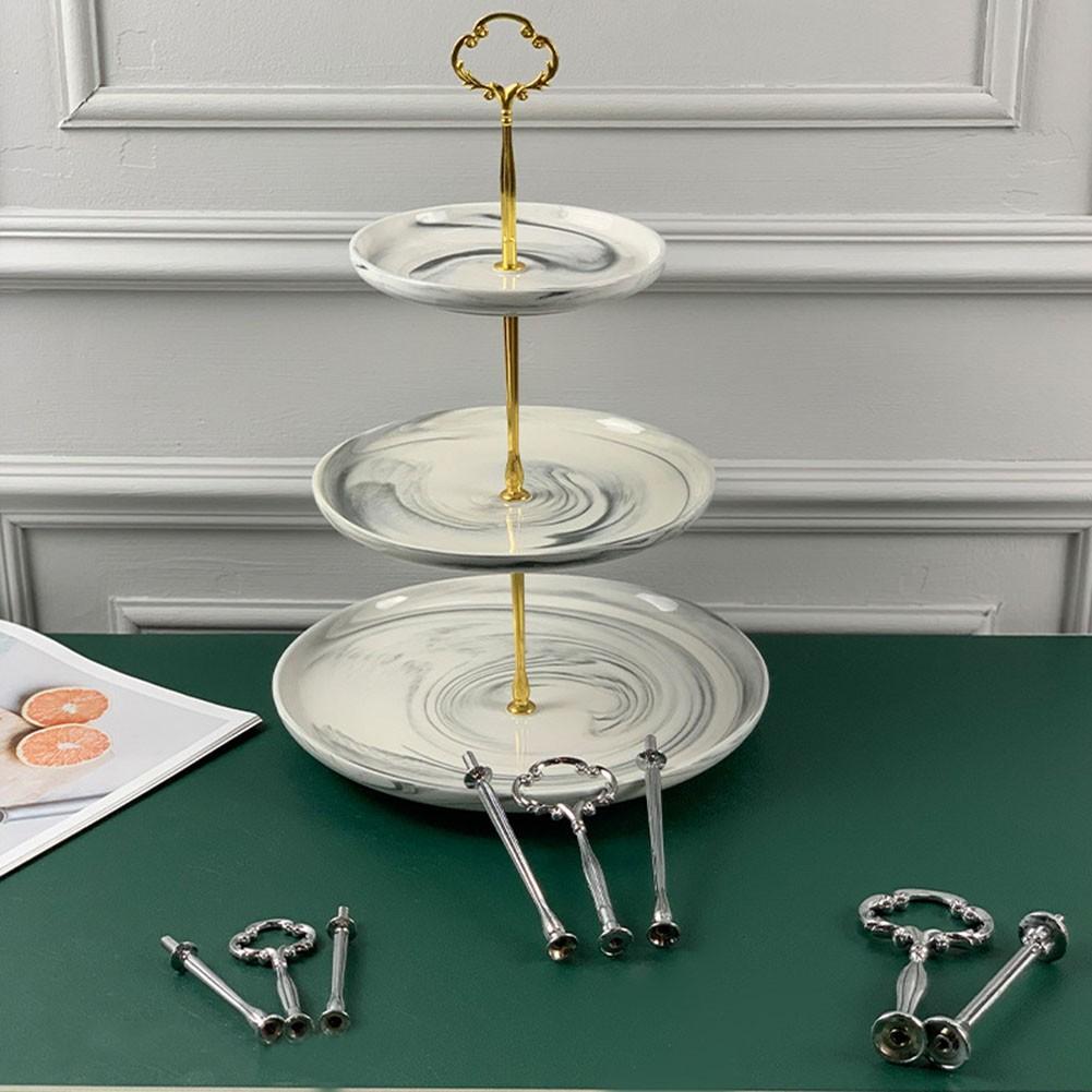 1pcs Cake Plate Stand Gold Silver Zinc Alloy 2/3 Tier