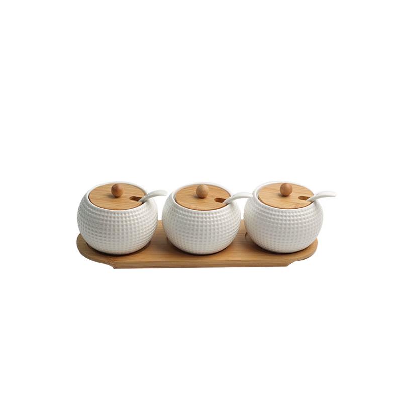 Three-Piece Ceramic Seasoning Jar Set