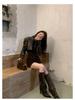 Hepburn Style Women's High-End Waist-Cinched Slimming Dress with Lapel, Perfect for Spring and Autumn.