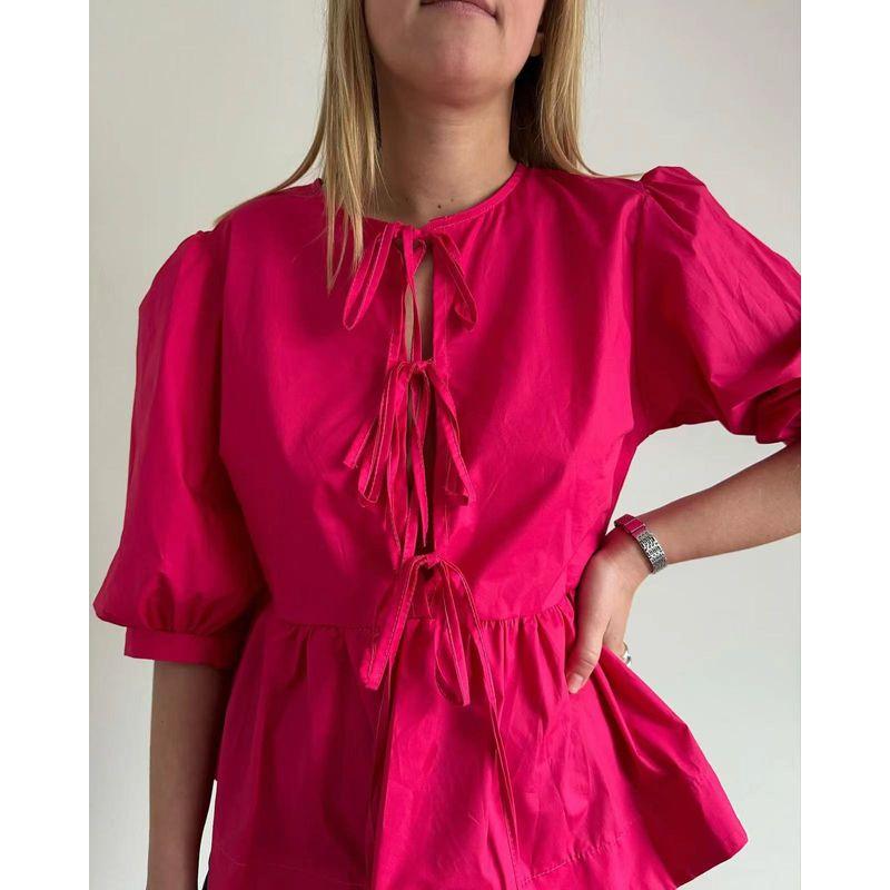 European and American Women clothes Top Fashion Stripe Patchwork Shirts Lazy Plaid Top Women